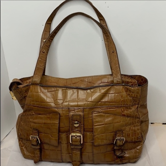 Ralph LAURN CROC EMBOSSED SATCHEL - Picture 1 of 10